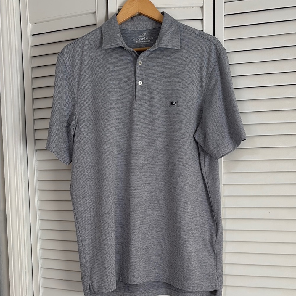 Vineyard Vines Gray/Blue Polo Shirt Classic Style